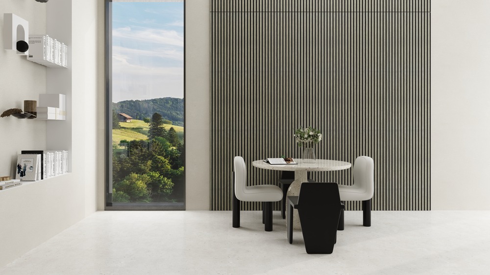 Flexible tambour wall panel